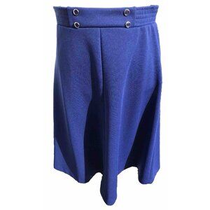 Vtg 70s 80s Montgomery Ward Navy Womens Polyester Pencil Skirt Sz 12 28” USA